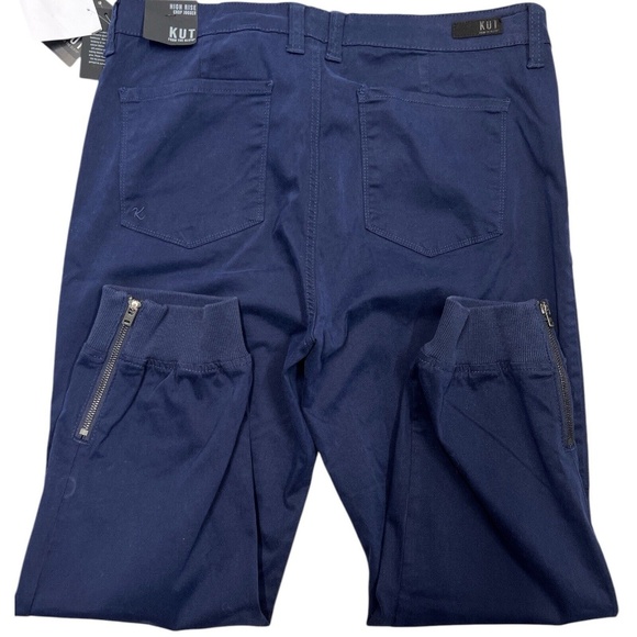 Kut From The Kloth Jogger Pants High Rise Crop Cargo Pockets Zip Ankles Blue 14 - Picture 5 of 16